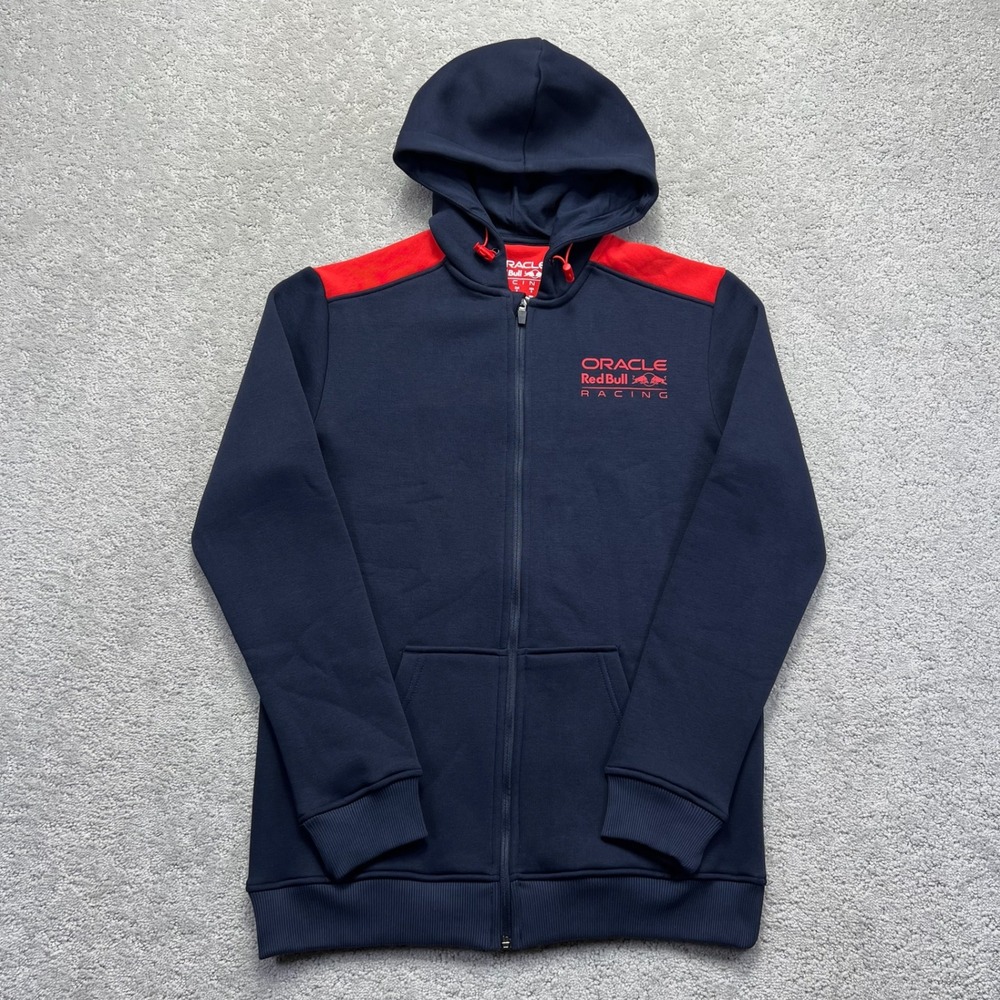 Castore Oracle Red Bull Hoodie Mens S Navy Blue Red Racing F1 Full Zip Sporty